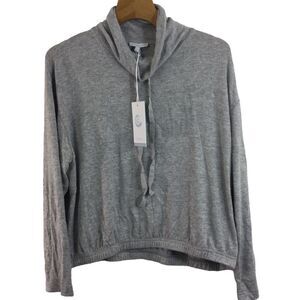 Calme by Johnny Was Womens Hachi Mock Neck Pullover Sweater Gray Size Large NWT